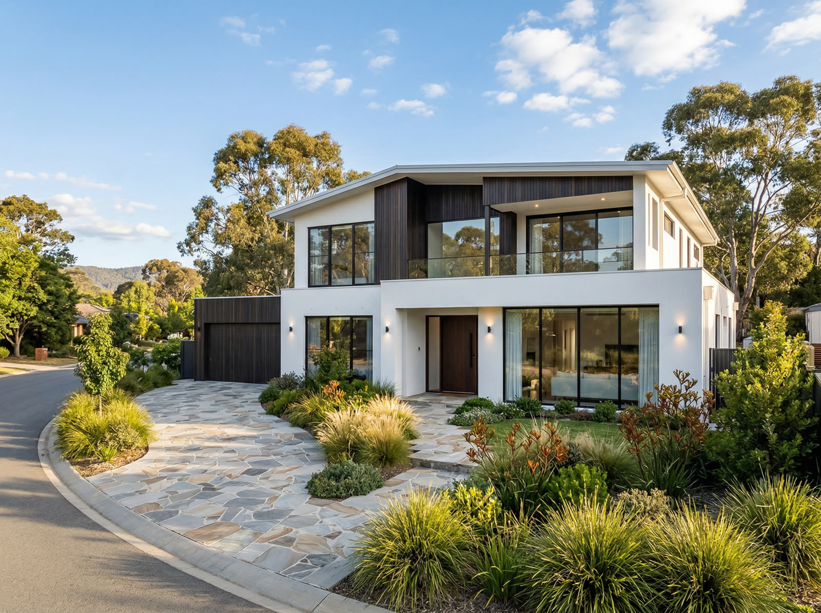 Modern custom home build exterior